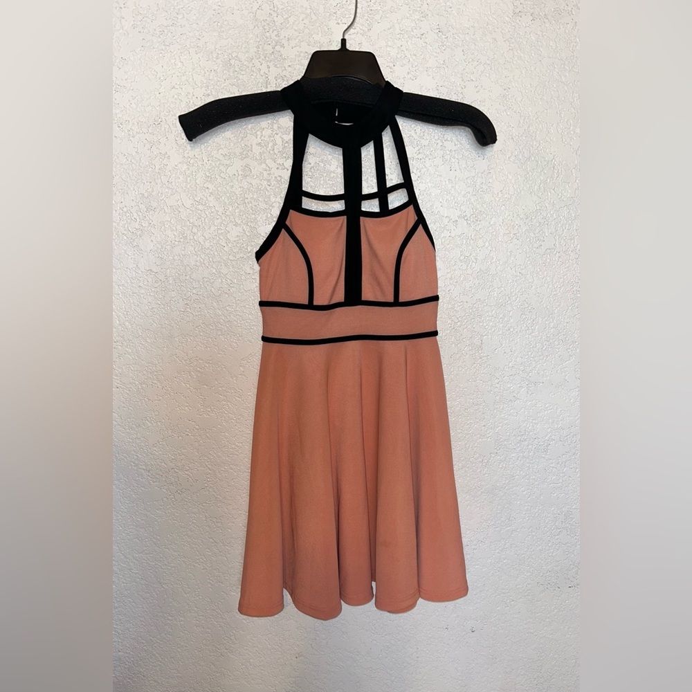 Pink Halter Sundress Papaya Backless Cocktail Size Small Y2K